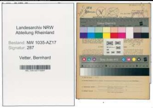 Entnazifizierung Bernhard Vetter , geb. 02.10.1891 (Revisor)