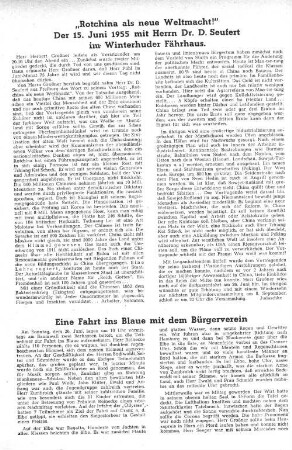 Eine Fahrt ins Blaue mit dem Bürgerverein
