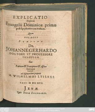 Explicatio elenktikē Evangelii Dominicae primae post Epiphaniorum Festum