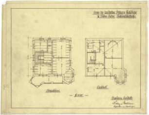 Billing, Hermann; Baden-Baden, Beuttenmüllerstr. 7 (früher 5); Haus Billing und Mallebrein - Grundriss OG; Grundriss DG