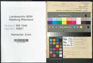 Entnazifizierung Erich Hamacher , geb. 03.01.1912 (Kaufmaennischer Angestellter)