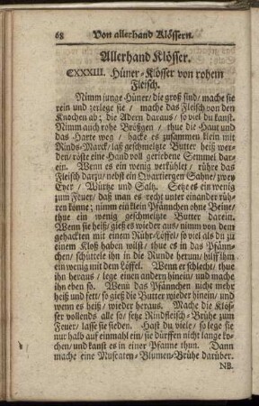 Allerhand Klösser. - Von allerhand Würstgen.