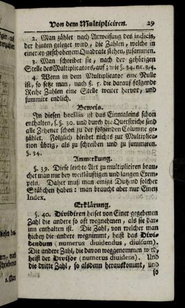 Rechenkunst Von dem Dividiren. - Rechenkunst Von den Brüchen.