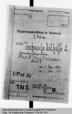 Personalangelegenheiten der Technischen Nothilfe