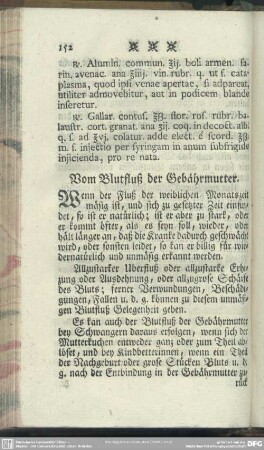 Vom Blutfluß der Gebährmutter