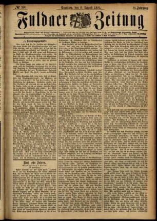 Ausgabe vom Samstag, den 08. August 1891.