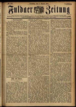 Ausgabe vom Samstag, den 08. August 1891.
