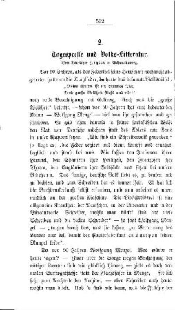 Tagespresse und Volks-Litteratur
