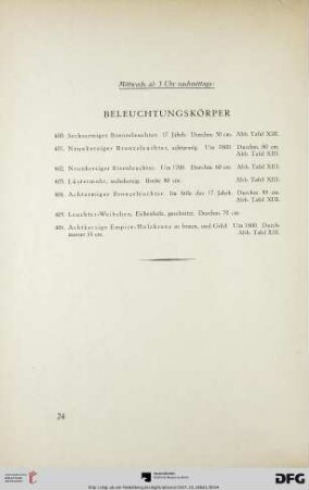 Beleuchtungskörper (Nr. 400-406)