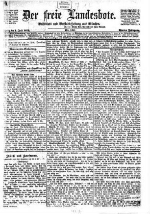 Der freie Landesbote : unabhängiges Organ für die Vertretung freiheitlicher Bestrebungen. 1873,7/12 = Jg. 4