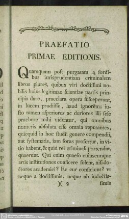 Praefatio Primae Editionis
