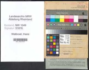 Entnazifizierung Hans Walbroel , geb. 08.01.1914 (Referendar)