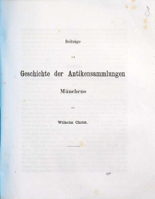 Beiträge zur Geschichte der Antikensammlungen Münchens