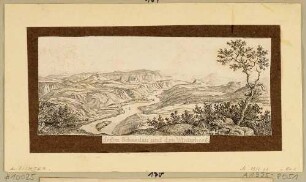 Aussicht vom Lilienstein ins Elbtal, Blick nach Osten in Richtung Bad Schandau und Winterberg, aus: Sächsische Schweiz oder Sieben Blaetter mit XIX Ansichten von Ludwig Richter
