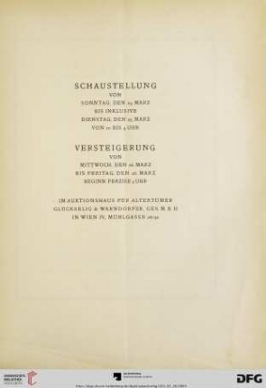 Schaustellung/Versteigerung