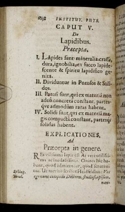 Caput V. De Lapidibus.