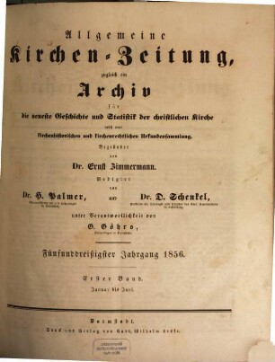 Allgemeine Kirchenzeitung. 35. 1856