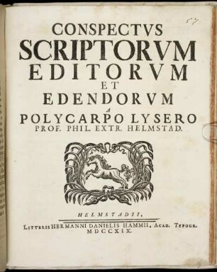 Conspectus Scriptorum Editorum Et Edendorum
