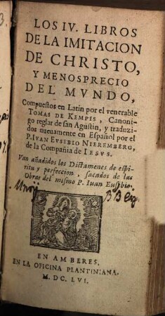 Contemtus mundi : o de la imitacion de Christo