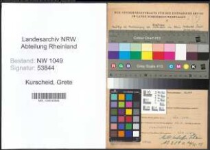 Entnazifizierung Grete Kurscheid , geb. 27.05.1900 (Kontoristin)
