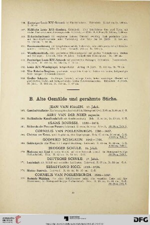 B. Alte Gemälde und gerahmte Stiche (Nr. 165-273)