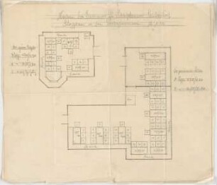 Seidl, Gabriel von; Altmannstein - Sandersdorf; Schlossgaststätte Schlosshaus - Gastzimmer, Sitzplan (Grundrisse)