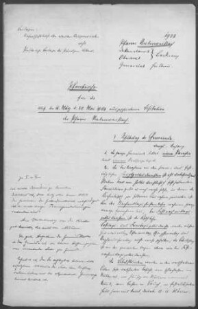 Unterweissach mit Oberweissach, Bruch, Cottenweiler, Heutensbach und Unterbrüden: Pfarrbericht 1924
