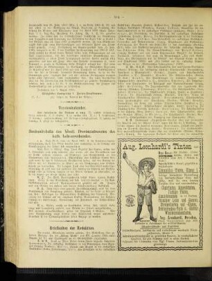 Auskunftsstelle des Westf. Provinzialvereins des kath. Lehrerverbandes