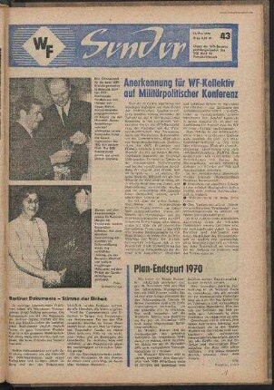 Betriebszeitung 'WF-Sender', Nr.43/1970 (11. Dezember 1970)