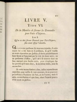 303-319, Titre VI. - Titre IX.