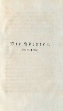 Die Adepten. Ein Nachtstück