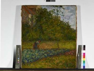 Gemüsegarten in Pontoise mit Bäuerin