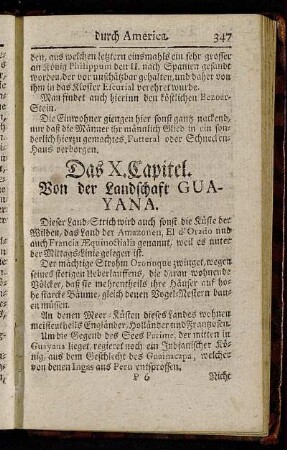 Das X. Capitel. Von der Landschaft Guayana.