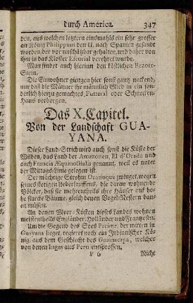 Das X. Capitel. Von der Landschaft Guayana.