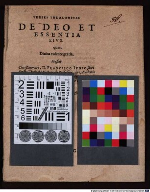 Theses theol. de Deo et essentia eius