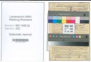 Entnazifizierung Heinrich Gottschalk , geb. 21.09.1899 (Beamter)