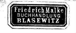 Buchhandlung Friedrich Malke (Dresden) / Etikett:Buchhändler/Buchhändlerin