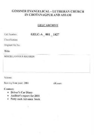 MISCELLANEOUS RECORDS