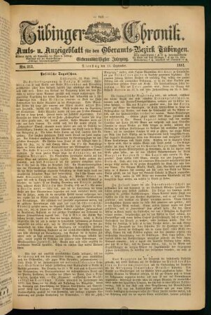 13. September (Nro. 213) - 18. September (Nro. 218)