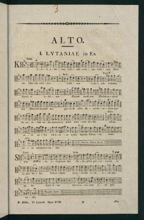 1-9, Alto. I. Lytaniae in Es. - IV. Lytaniae Lauretanae