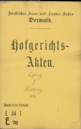 Erfling, zu Kachtenhausen gegen Hilbring zu Ohrsen - Schuldforderung