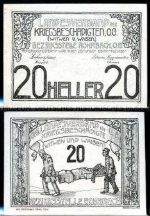 Rohrbach, Oberösterreich, Kriegsbeschädigte 20 Heller