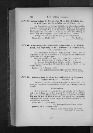 No. 160 Bekanntmachung, betreffend Stempelpflichtigkeit der sogenannten Wahrsagekarten
