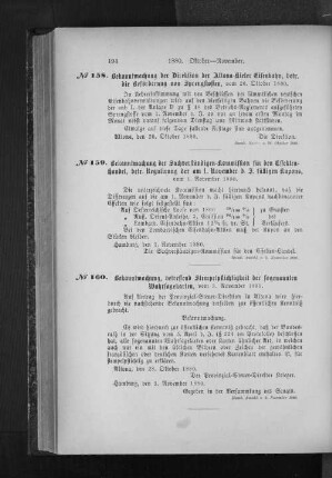 No. 160 Bekanntmachung, betreffend Stempelpflichtigkeit der sogenannten Wahrsagekarten