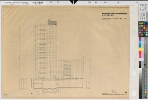Arnsberg, Bezirksregierung, Hauptgebäude, Seibertzstr. 1., Nordansicht, Schnitt d