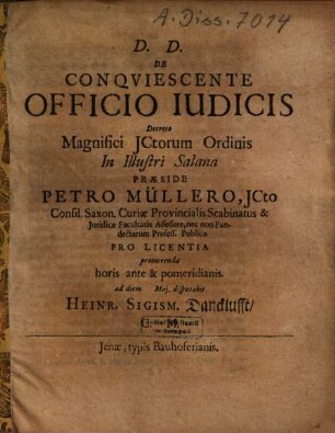 De Conqviescente Officio Iudicis
