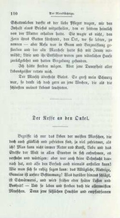 Der Neffe an den Onkel