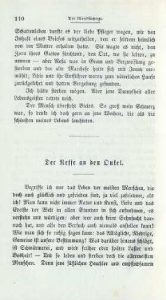 Der Neffe an den Onkel