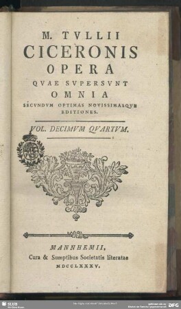 Volumen 14: M. Tullii Ciceronis Opera Quae Supersunt Omnia
