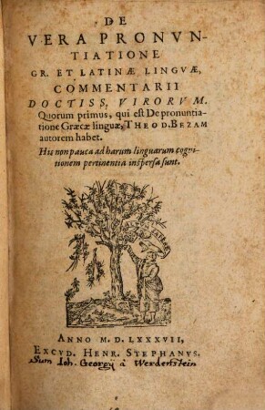 Commentarii de vera pronuntiatione Graecae et Latinae linguae